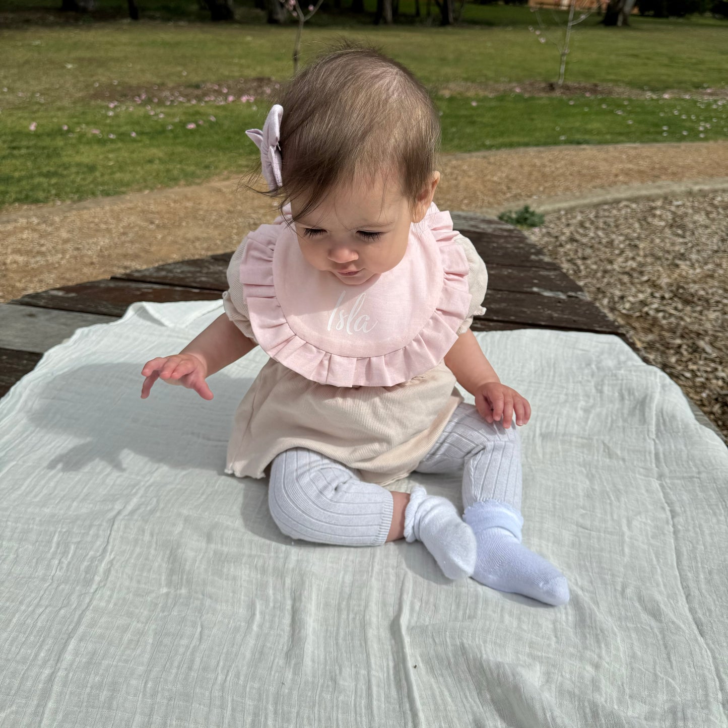 Baby pink Ruffle Bib