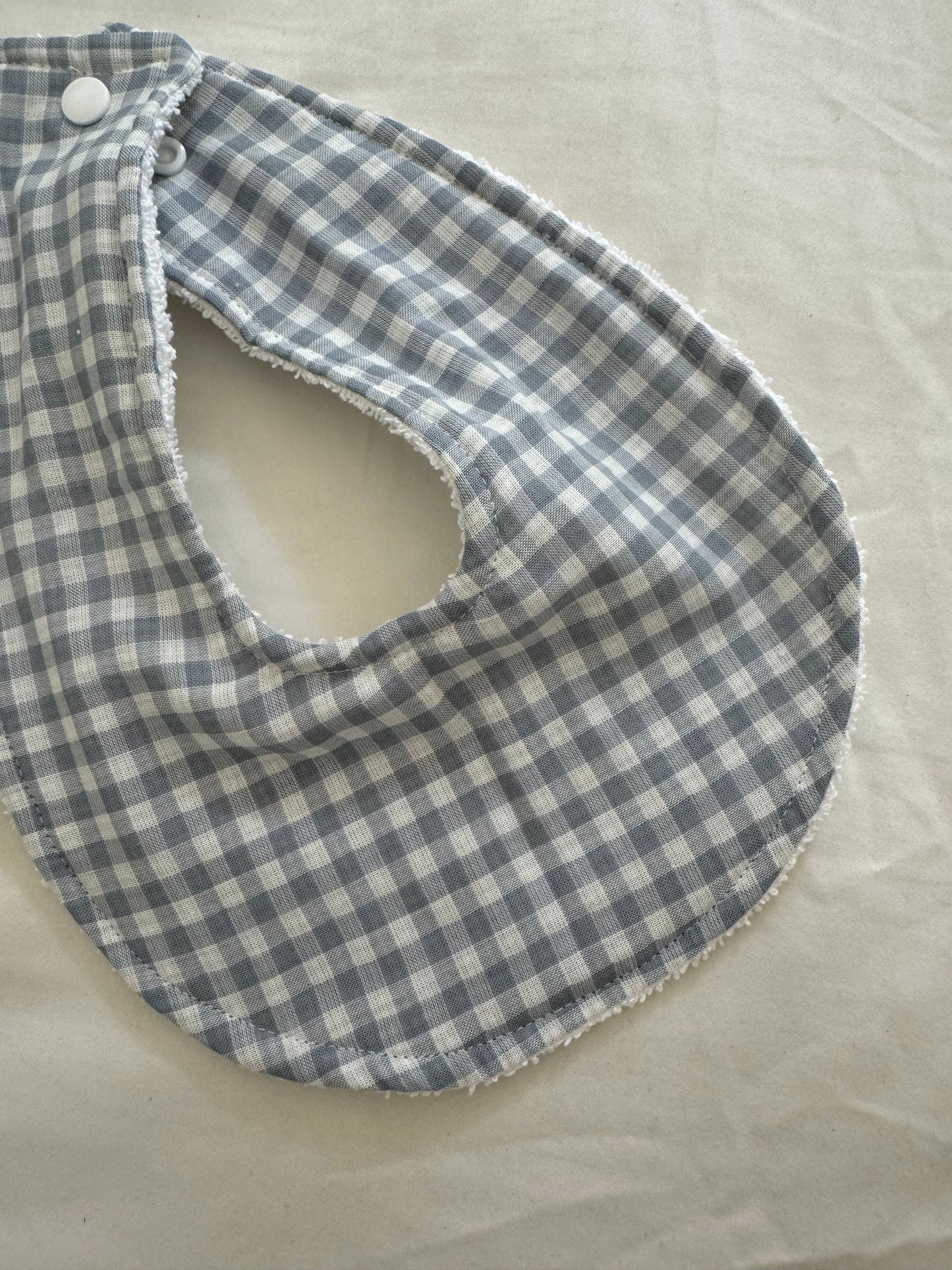 Blue Gingham Rounf bib