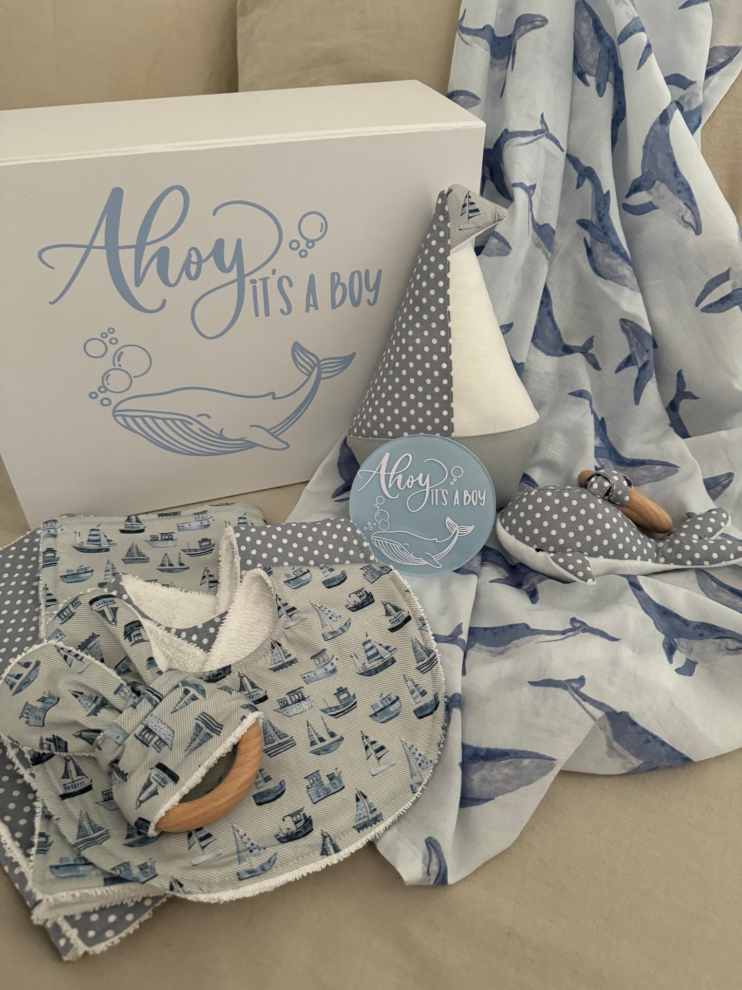 Nautical Ahoy it's a boy Gift Box