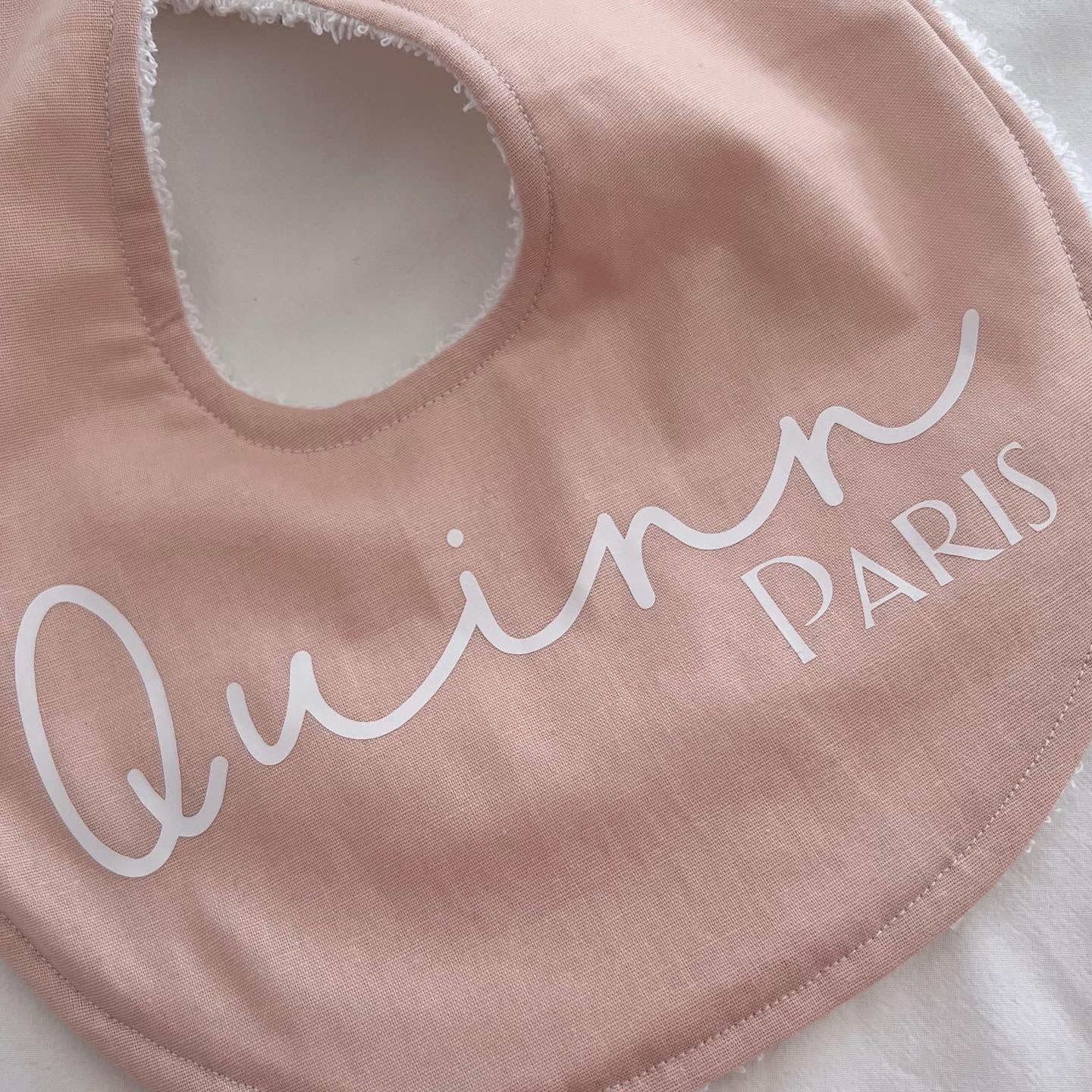 Baby Pink Personalised round bib